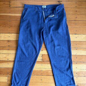 OBEY Linen Hand Dyed Lite Indigo Carpenter Pants